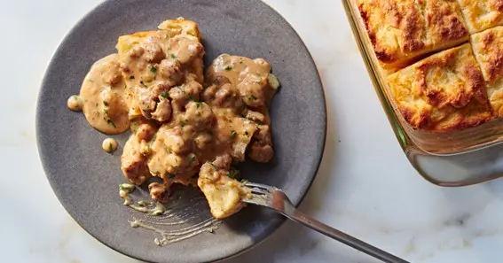 Biscuit And Gravy Pierogies